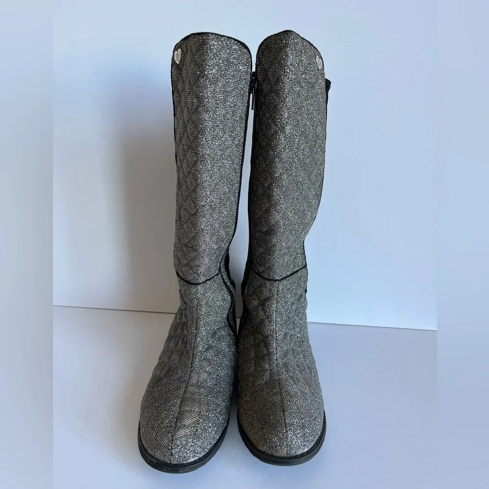 Stuart Weitzman Girls 50/50 Riding Boots Glitter Shimmer Size 5